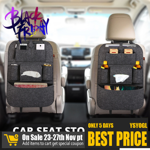 2022 New Car Seat Storage Bag Back Seat Organizer Box Car Seat Back Storage Bag Pad Cups Storage Holder  Fabric Child Anti-kick ► Photo 1/6