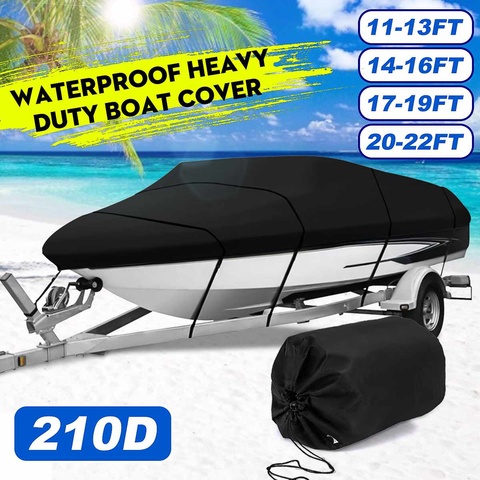 11-13ft 14-16ft 17-19ft 20-22ft barco Boat Cover Anti-UV Waterproof Heavy Duty 210D Marine Trailerable Canvas Boat Accessories ► Photo 1/6