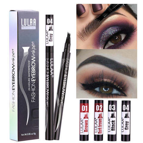 Microblading Eyebrow Marker Pen 4 Head Liquid Eyebrow Thin Pencil Waterproof Tattoo Eye Brow Pen Smudge-proof Make Up maquiagem ► Photo 1/6