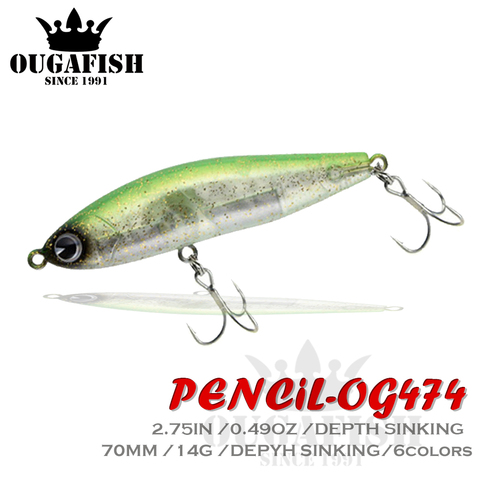 2022 Pencil Fishing Lure Sinking Weights 14g 70mm Winter Fishing Accessories Hooks Artificial Bait Goods Pike Lures Carp Fish ► Photo 1/6
