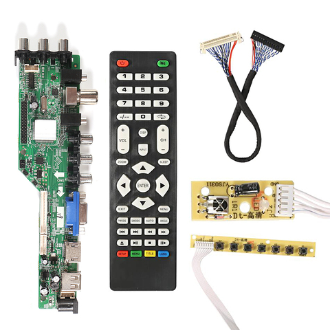 Universal Scaler Kit 3663 TV Controller Driver Board Digital Signal DVB-C DVB-T2 DVB-T Universal LCD UPGRADE 3463A With Lvds ► Photo 1/5