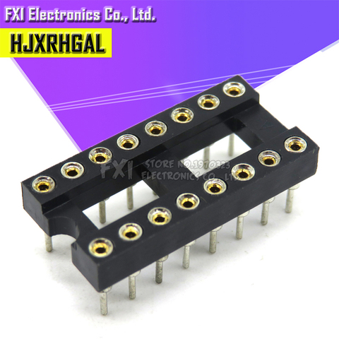 10pcs Round Hole 16 Pins 2.54MM DIP 2.54 DIP16 IC Sockets Adaptor Solder Type 16 PIN IC Connector new ► Photo 1/2