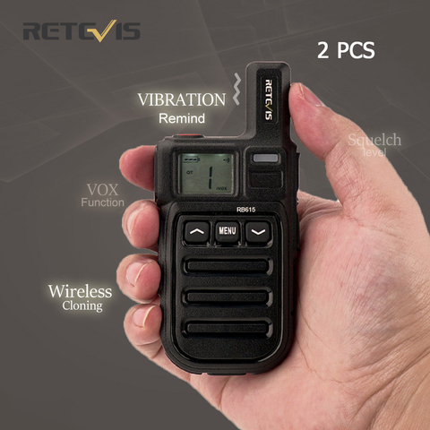 Retevis RB615 RB15 Mini PMR Walkie Talkie 2pcs PMR446 PMR 446 Radio Walkie-Talkies Two Way Radio with Vibration Wireless Cloning ► Photo 1/6