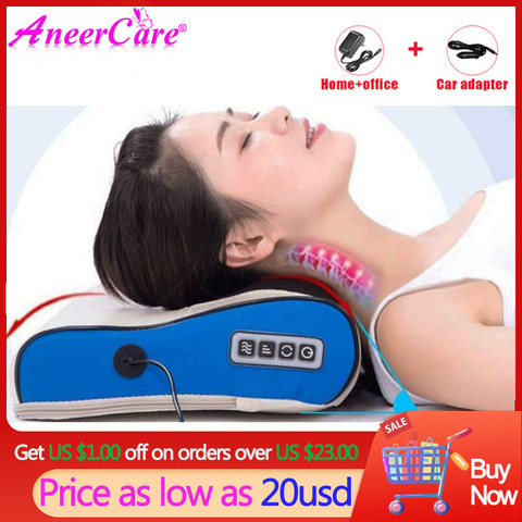 Heated Electric Relax Shoulder Pillow Massage Shiatsu Device Cervical Neck Massager Infrared Fingertip Body Massageador ► Photo 1/6