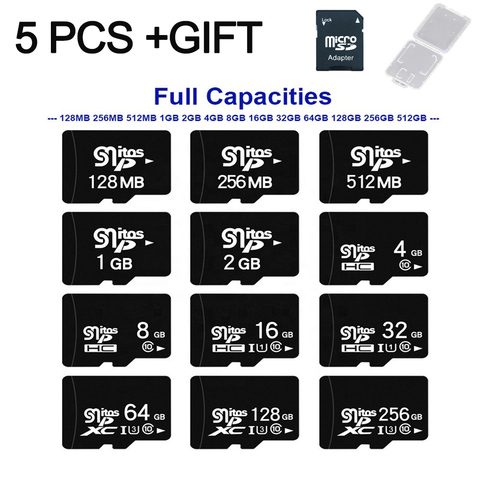 5PCS Micro SD TF Card 1GB 2GB 4GB 8GB Class10 Flash Memory Card Microsd 16GB 32GB 64GB 128GB 256GB SDCard for Smartphone Adapter ► Photo 1/6