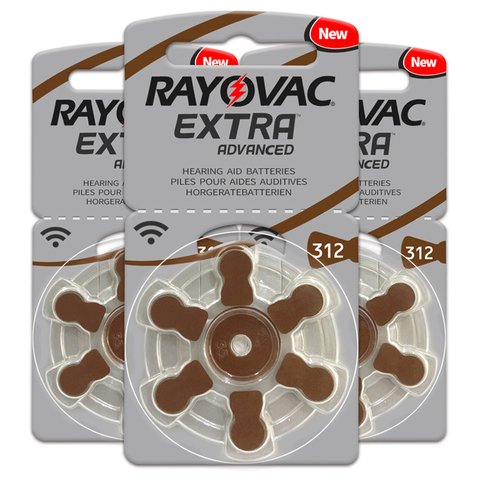 Hearing Aid Batteries 60 PCS/1 box RAYOVAC EXTRA-A312/312/PR41 Zinc Air batterie 1.45V   Size 312 Diameter 7.9mm Thickness 3.6mm ► Photo 1/5