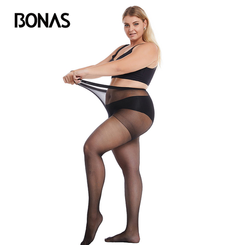 BONAS 20D Sexy Tights Queen Size Tights Stocking Elasticity Spandex Resistant Women's Stockings Collant Femme Black Pantyhose ► Photo 1/6