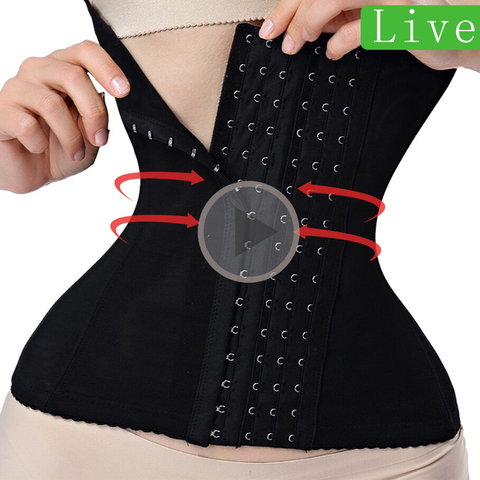 Women's Waist Cincher Boned Corsets Shapewear Women Solid Buckle