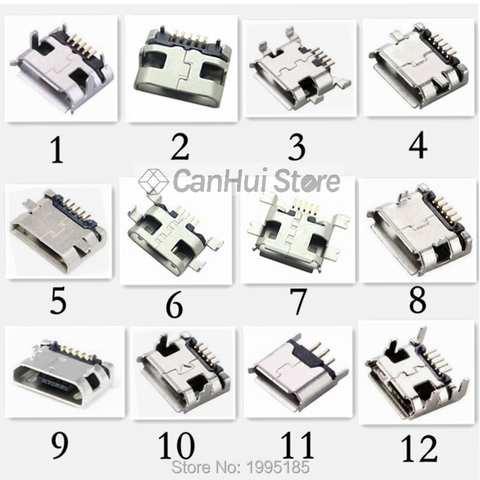 20-60pcs 5 Pin SMT Socket Connector Micro USB Type B Female Placement 12 Models SMD DIP Socket Connector ► Photo 1/6