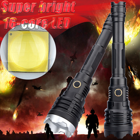 The Most Brightest 16-core XHP110.2 Led Flashlight Power Bank 10000mah Torch Usb Rechargeable 21700 Battery Zoomable 50W Lantern ► Photo 1/6