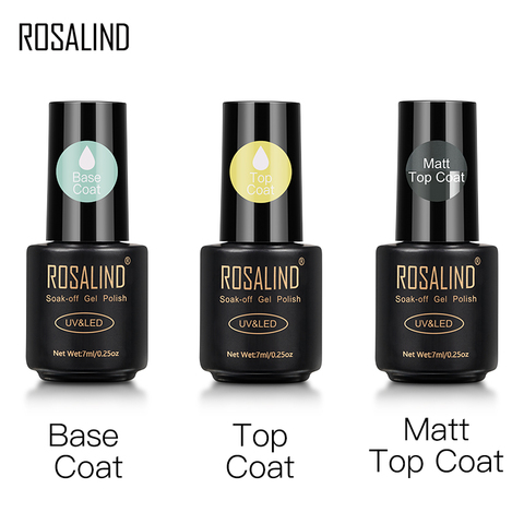 ROSALIND Top And Base Coat Gel Polish Long Lasting Reinforce 7ml Hybrid Varnishes Manicure UV Gel Lacquer Nail Art Primer ► Photo 1/6