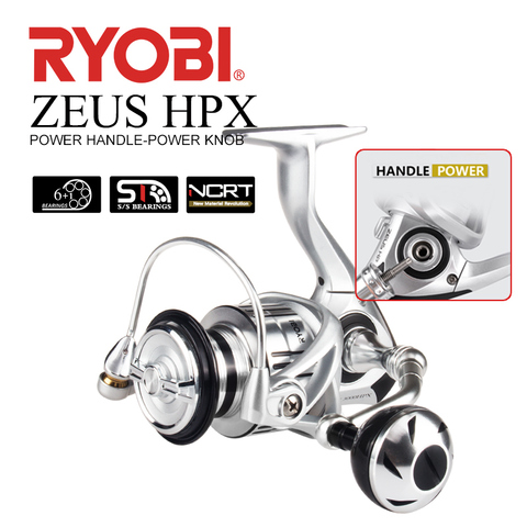 RYOBI ZEUS HPX Spinning Fishing Reel 1000-8000 Gear Ratio 5.1:1/5.0:1 6+1BB Max Drag 6kg-12kg Power Handle and Konb Reel Fishing ► Photo 1/6