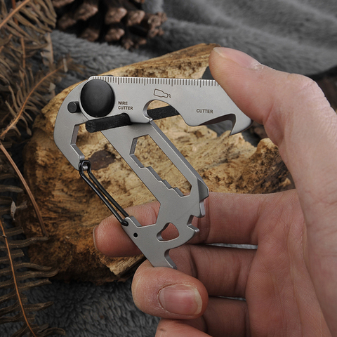 Multifunction Climbing Carabiner EDC Keychain Gear Outdoor Tools Camping Hiking Stainless Steel Wrench Bottle Opener ► Photo 1/6