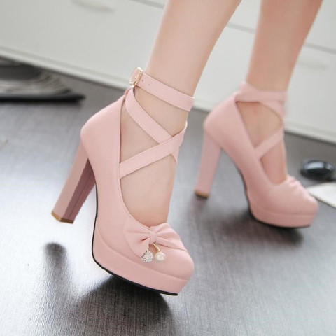 Girls' Leather Shoes Women's Large Sizes 32-43 Party Wedding women's Shoes 2022 Woman High Heels Platform Pumps ► Photo 1/6