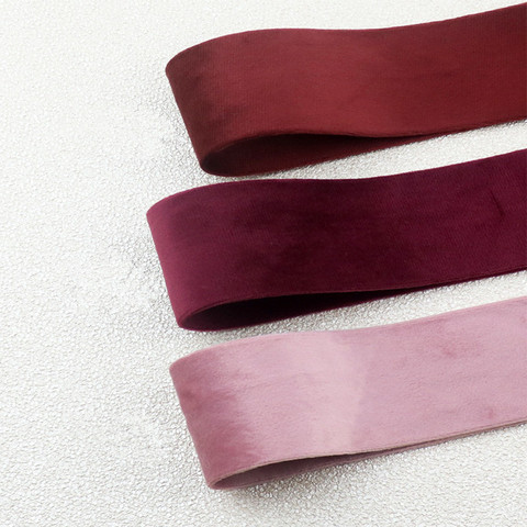 1 velvet tape, 25 mm wide single sided velvet ribbon for making bows