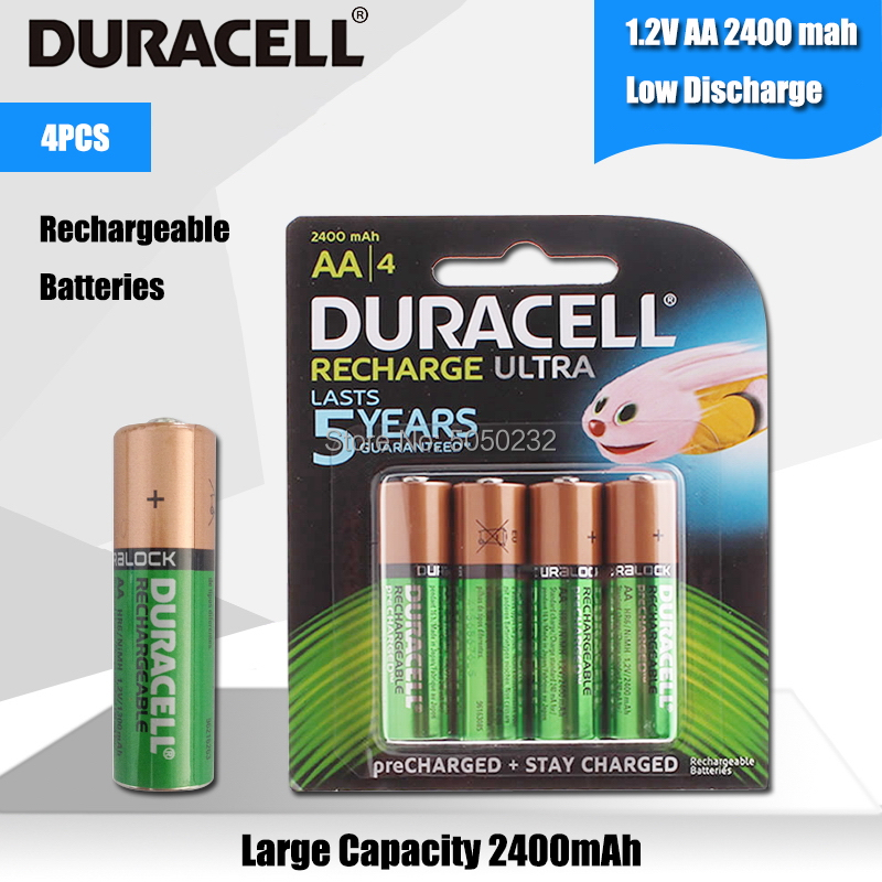 DURACELL NiMH 1.5V 2400mAh AA Rechargeable Battery, 4-pack 