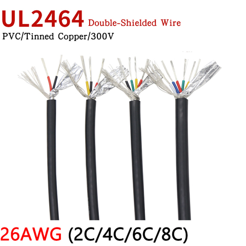 1M 26AWG UL2464 Shielded Cable 2 4 6 8 10 12 15 20 25 Cores PVC Insulated Channel Audio Headphone Copper Control Sheathed Wire ► Photo 1/3