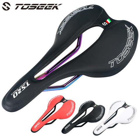 TOSEEK 2022 Bicycle Seat MTB Road Bike Saddles Bike Racing Saddle Superfine fiber Breathable Soft Seat Cushion Ultra light 187g ► Photo 1/6