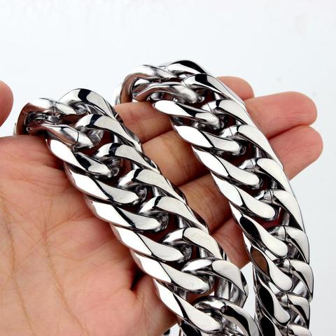 16/19/21mm Stainless Steel Heavy Mens  Curb Cuban Chain Necklace 16