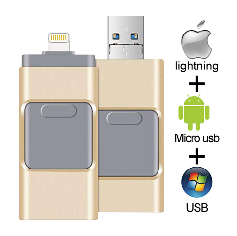 USB Flash Drive Pendrive OTG USB3.0 flash drive 16GB 32GB 64GB Pen Drive 128GB USB Memory Stick for iPhone iPad PC ► Photo 1/6