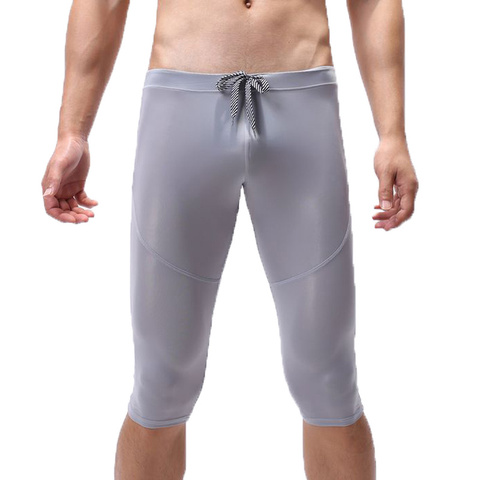 Men Sexy Sleep Shorts Jogging Sweatpants Sports Leggings Male Shorts Pyjama Homme Sleepwear Seamless Sexy Underwear lounge Pants ► Photo 1/6