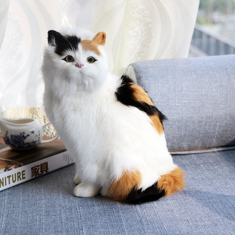 Realistic Crouching Cat Figure Hot Sale Kids Plush Toys Home Office Car Decoration Kitten Models ► Photo 1/6