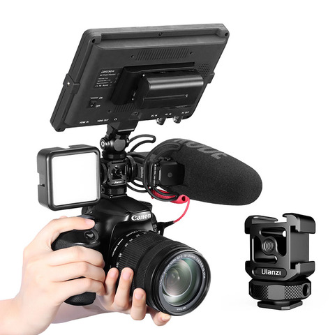 Ulanzi PT-12 DSLR Cold Shoe Mount Adapter DSLR Monitor Mount Three Cold Shoe for LED Light Microphone ► Photo 1/6