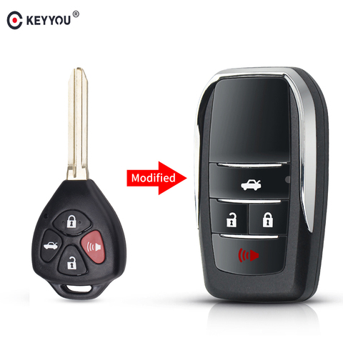 KEYYOU Modified Flip Remote Key Case For Toyota Avlon Crown Corolla Camry RAV4 Reiz Yaris Prado Key Shell Toy43 4 Buttons ► Photo 1/6