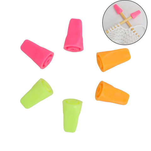 6pcs/bag Mix Colors Knitting Needles Point Protectors Needle Tip Stopper Cover Accessories for Knitting and Sewing Accessories ► Photo 1/6