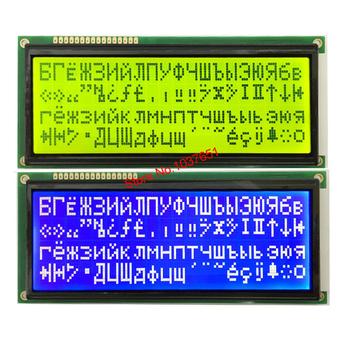 big large character 2004 20*4  Russian cyrillic Font lcd display panel  BLUE green screen 5V 146*62.5mm LC2042 1pcs free ship ► Photo 1/6
