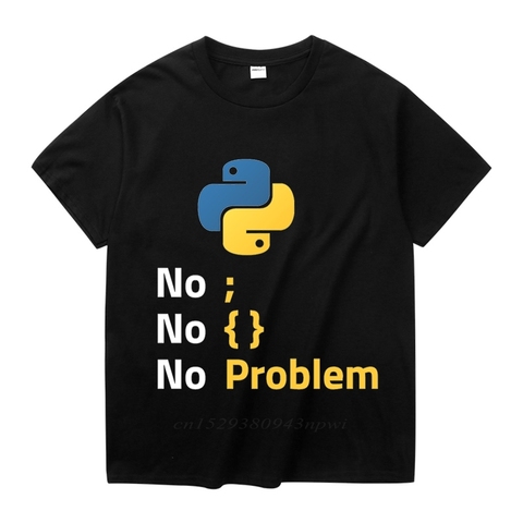 Computer Programming Language Python T Shirt Design For Code Programmer Homme Tee Shirt Crewneck Camiseta ► Photo 1/6
