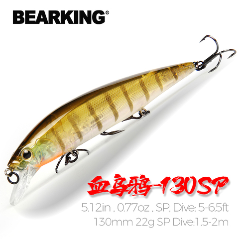 BEARKING 130mm 22g SP Hot fishing lures, assorted colors, minnow crank  Tungsten weight system wobbler model crank bait ► Photo 1/6