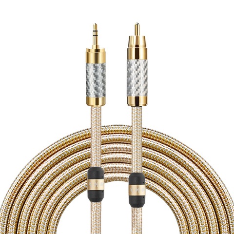 HIFI Mini Jack 3.5mm to RCA Audio Cable for Mobile Phone Headphone Latop TV DVD Amplifier Soundbox Silver-plated Cable ► Photo 1/4