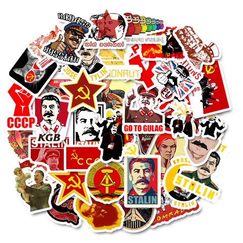 50 PCS Mixed Soviet Union Stalin USSR CCCP HET Stickers Waterproof PVC Skateboard Guitar Phone Motorcycle Laptop Luggage Sticker ► Photo 1/5