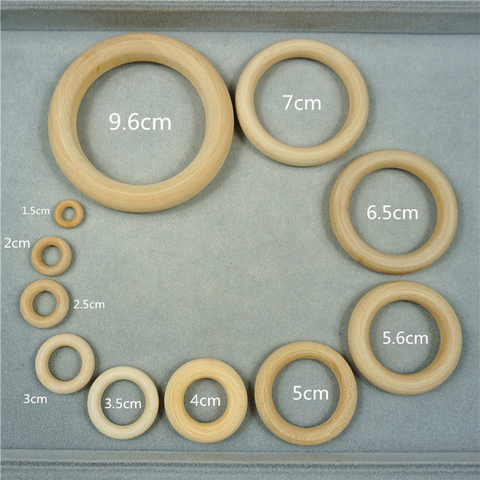 MISSXIANG 150MM 100pcs Fine Quality Natural Wood Teething Beads Wooden Ring Children Kids DIY Wooden KIDS Jewelry Making Crafts ► Photo 1/6