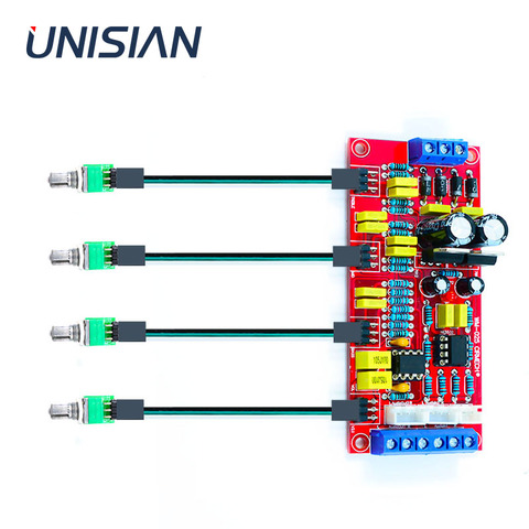 UNISIAN NE5532 Tone Board OP-AMP HIFI Preamplifier Board Bass Treble Balance Volume Tone EQ Control Board Extension Cord 20cm ► Photo 1/6