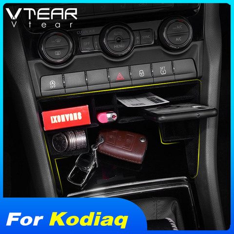 Vtear for Skoda Kodiaq car storage box Central Control Tray Holder Stowing tidying Interior Mouldings styling accessories 2022 ► Photo 1/6