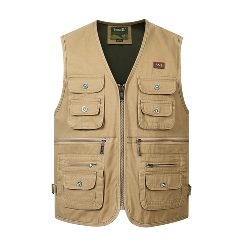 Plus Size S-4XL Tactical Masculine Waistcoat Male Multi Pocket Unloading Sleeveless Vest Photographer Reporter Summer Jacket ► Photo 1/6