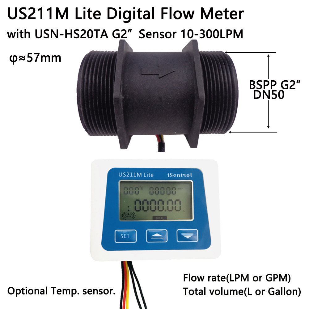 Hall effect G 1" water Flow Counter/Sensor with Digital LCD Meter Gauge 10-24V 