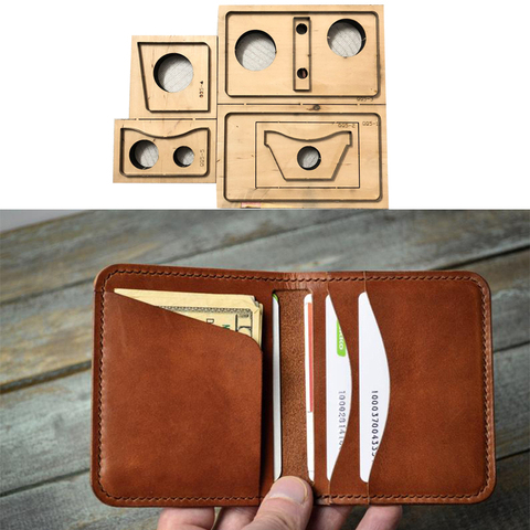 Japan Steel Blade Rule Die Cut Card Holder Minimalist Wallet Bifold Wallet Small Leather Wallet Wood Dies for Leather Crafts ► Photo 1/6