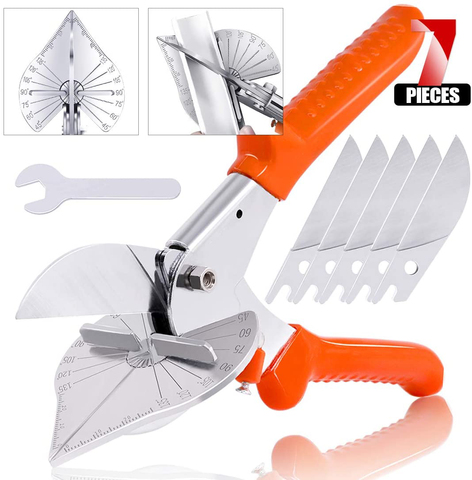 45 degree 90 degree edge angle scissors/multifunction angle scissors/wire slot cutter with 5 Replacement Blades and Spanner ► Photo 1/6