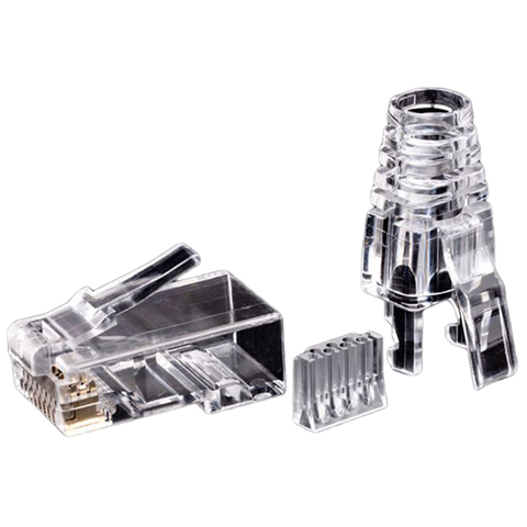 50Pcs Cat6 RJ45 Connector UTP Cable Ethernet Jack 8P8C Network CAT 6 Modular Plugs with 6.5mm RJ45 Caps ► Photo 1/6