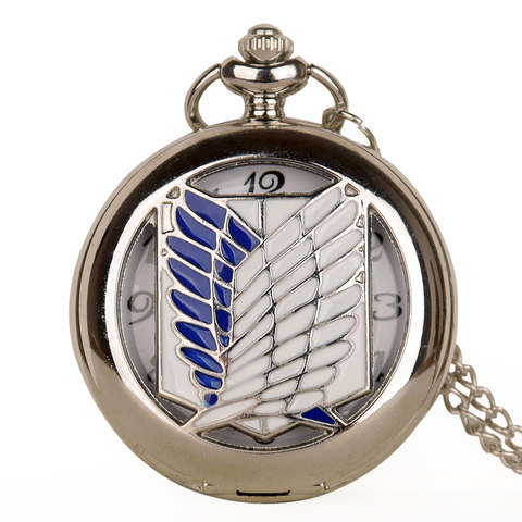 New Unique Design Bronze Attack on Titan Wings of Liberty Clamshell Quartz Pocket Watch Watch Gift ► Photo 1/4