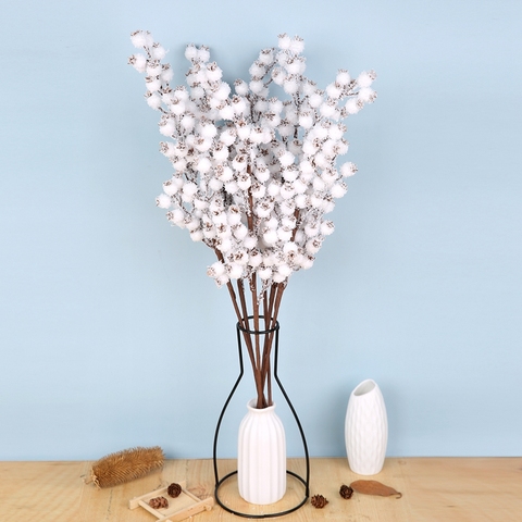 Artificial Berries Stems White Berry Branches For Flower arrangement Crafts&Home Wedding DIY Fake Plant Snow Tree Decorations ► Photo 1/6