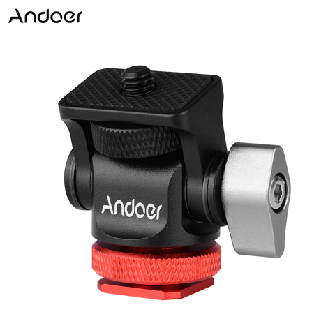 Andoer Mini Monitor Mount Tripod Head Cold Shoe Adapter Aluminum Alloy 1/4 Inch Screw for Flash Microphone LED Fill Light Lamp ► Photo 1/6