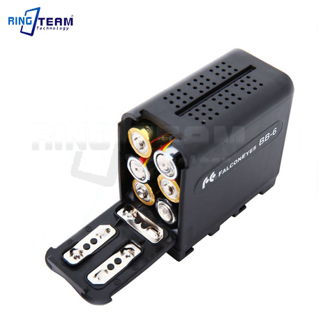 BB-6 Falcon Eyes 6 Pcs AA Battery Container Case Replace NP-F970 NP F970 NPF970 Fit LED VIDEO LIGHT Lamp Monitor Panel ► Photo 1/6