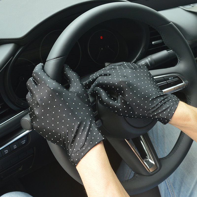 Anti Sun Gloves Etiquette Gloves Black White Spandex Gloves Men Thin Stretch