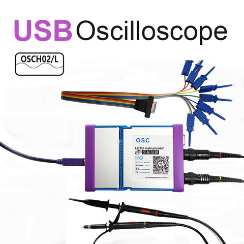 New OSCH02 OSCH02M 2 CH USB PC Virtual Digital Oscilloscope 100MHz 1GSa/s Logic Analyzer Generator Support Android ► Photo 1/6