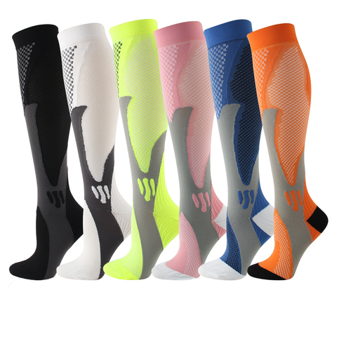 HUAYA Men Compression Socks Running Basketball Varicose 20-30 Mmhg Knee Compress Stockings Marathon Socks Unisex Women Nylon ► Photo 1/6