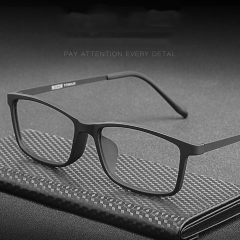 Business glasses frame male TR90 glasses frame female square frame elastic paint titanium alloy temple prescription glasses ► Photo 1/5
